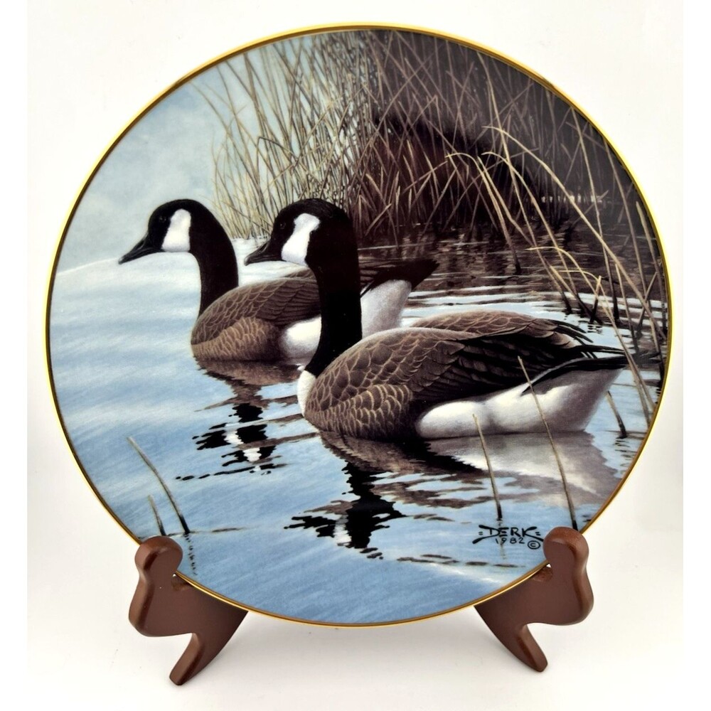 Derk Hansen "Pause from the Journey" Canada Geese Collector Plate 1982 Ltd Ed